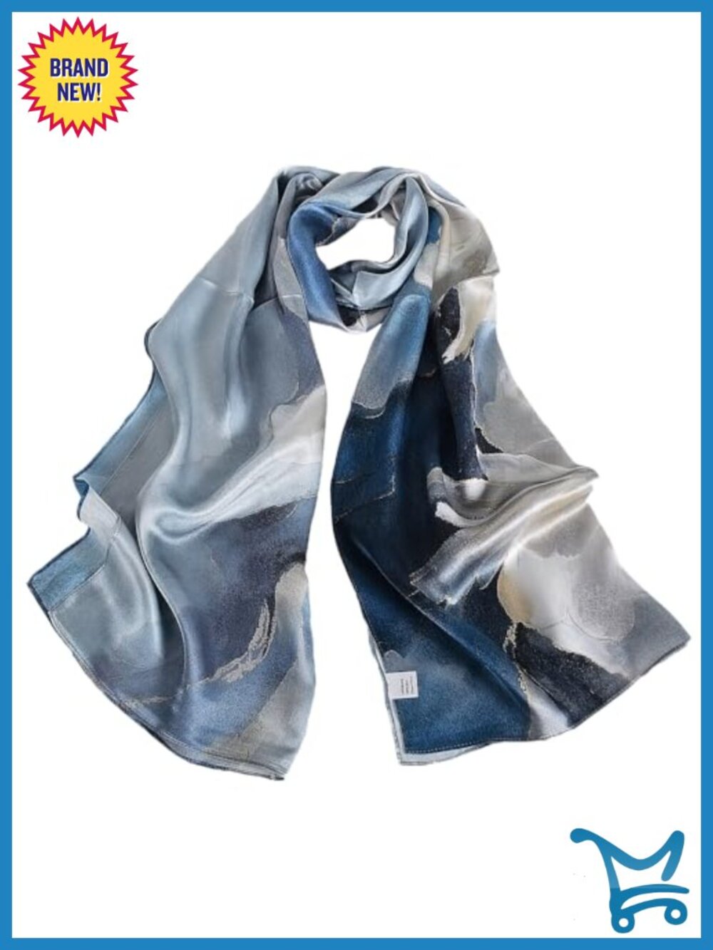 100% Mulberry Silk Neck Scarf Wrap Long Shawl Flower Print Multi-way Wear
